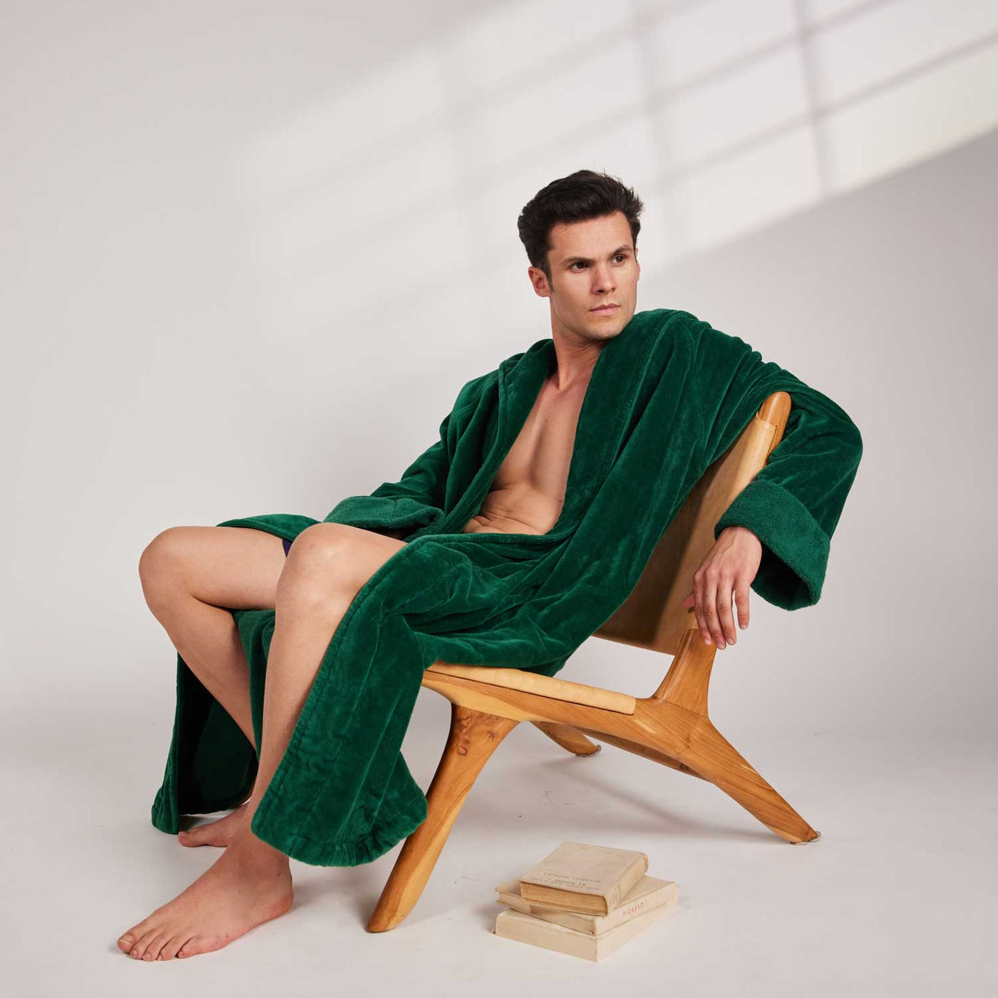 Organic Cotton Hooded Robe - Mens