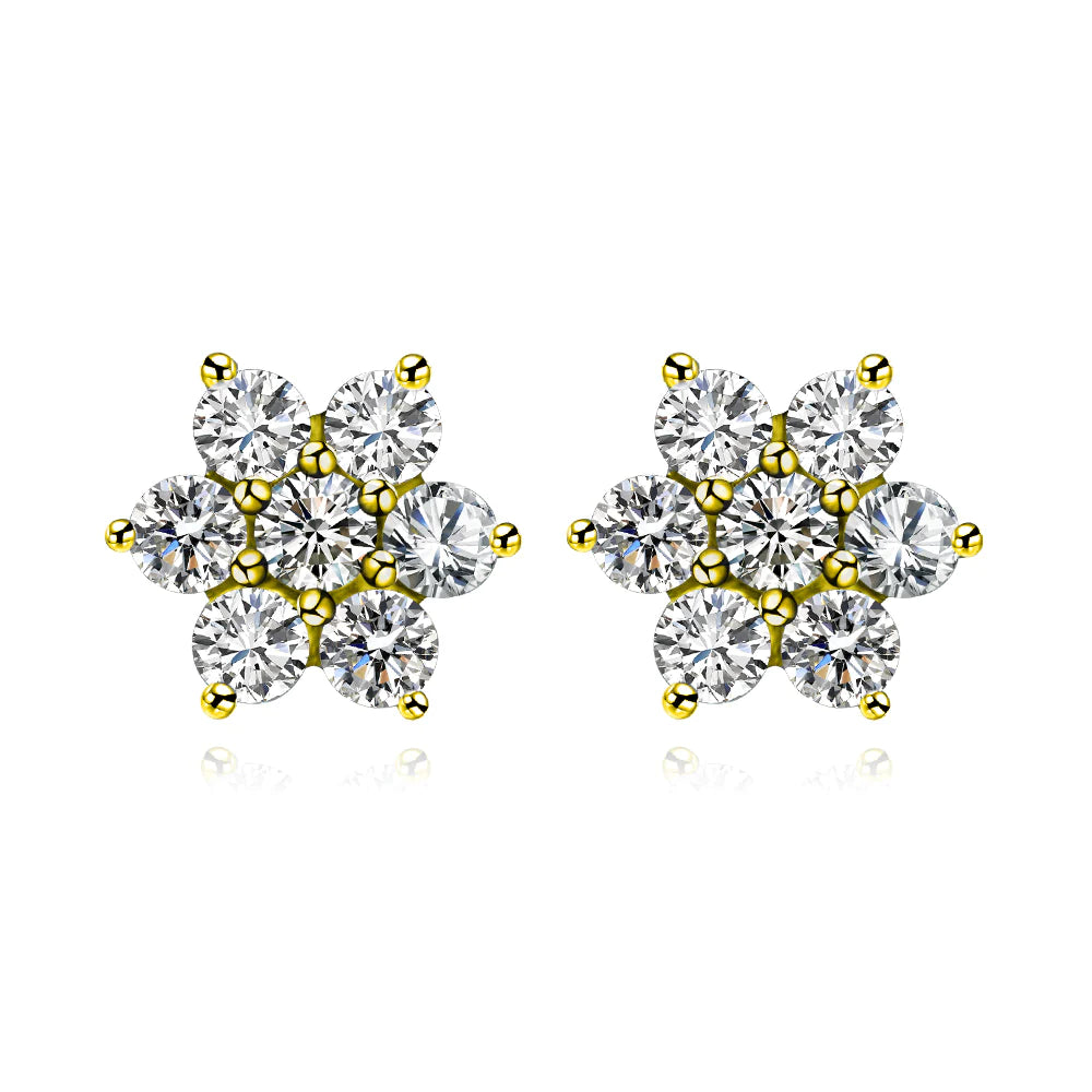 Rosette 1.50tcw Diamond Crystalline Studs