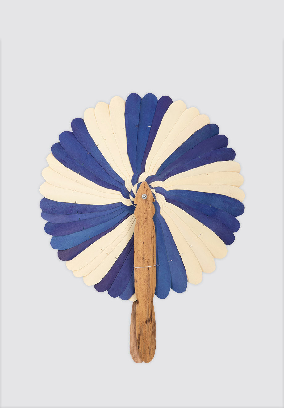 Palm Leaf Fan | Naturel & Indigo | M