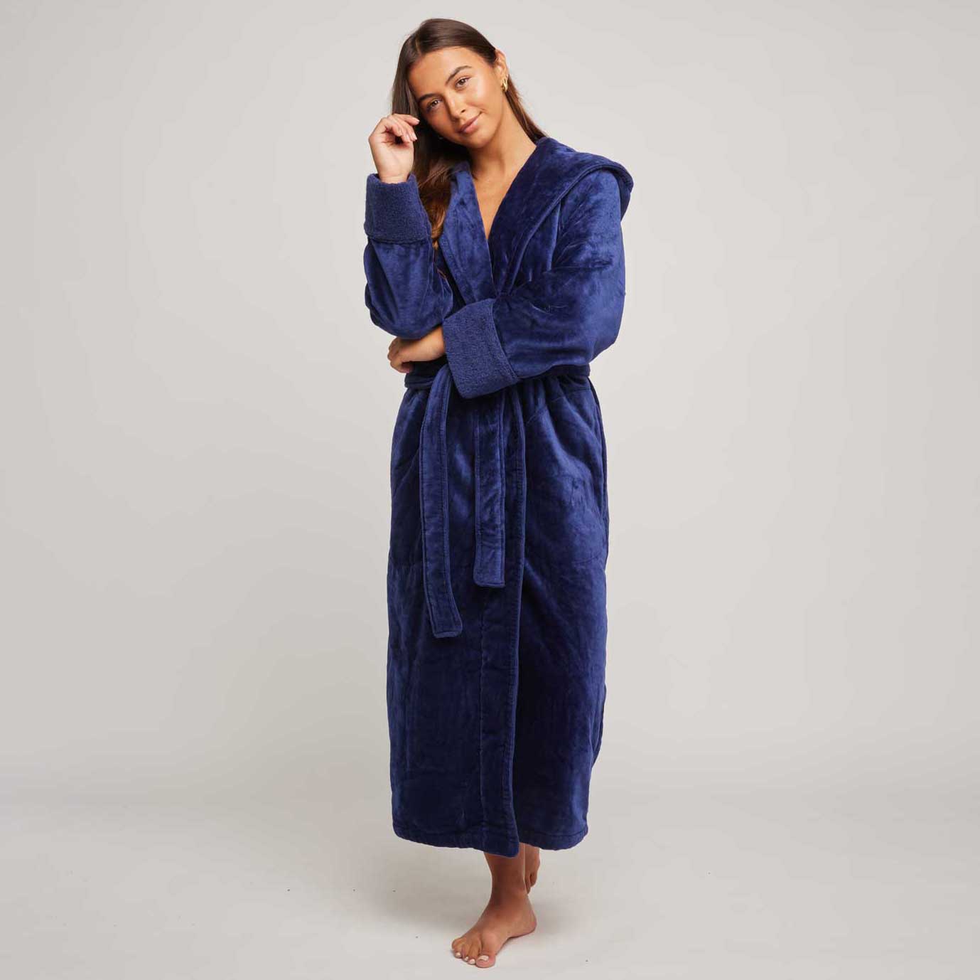 Organic Cotton Hooded Robe - Womens