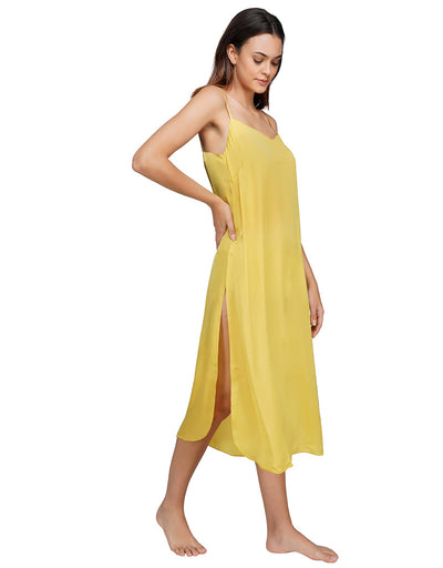 Haldi Yellow Organic Cupro Slip Dress