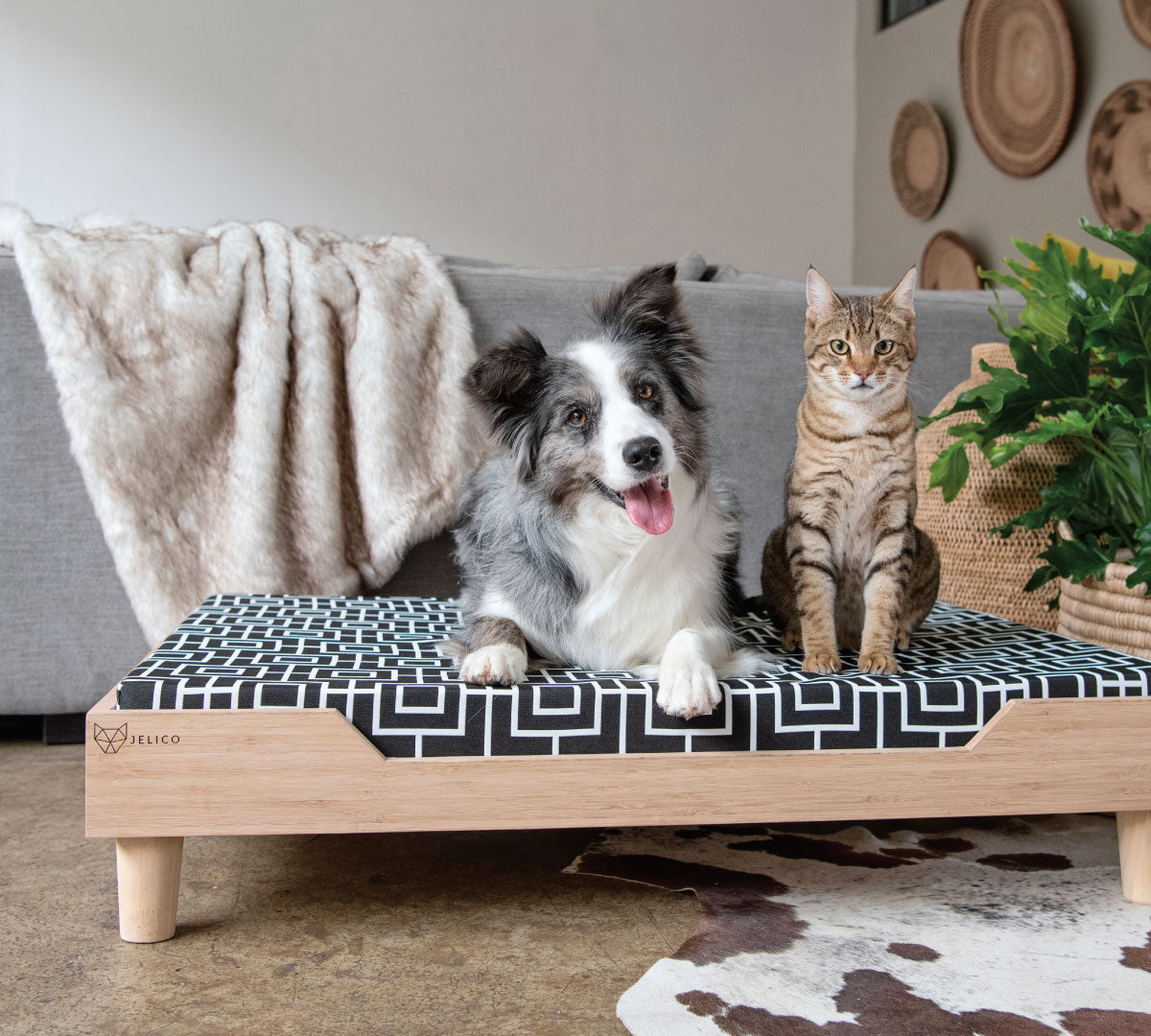 Charlie Large Bamboo Dog Bed