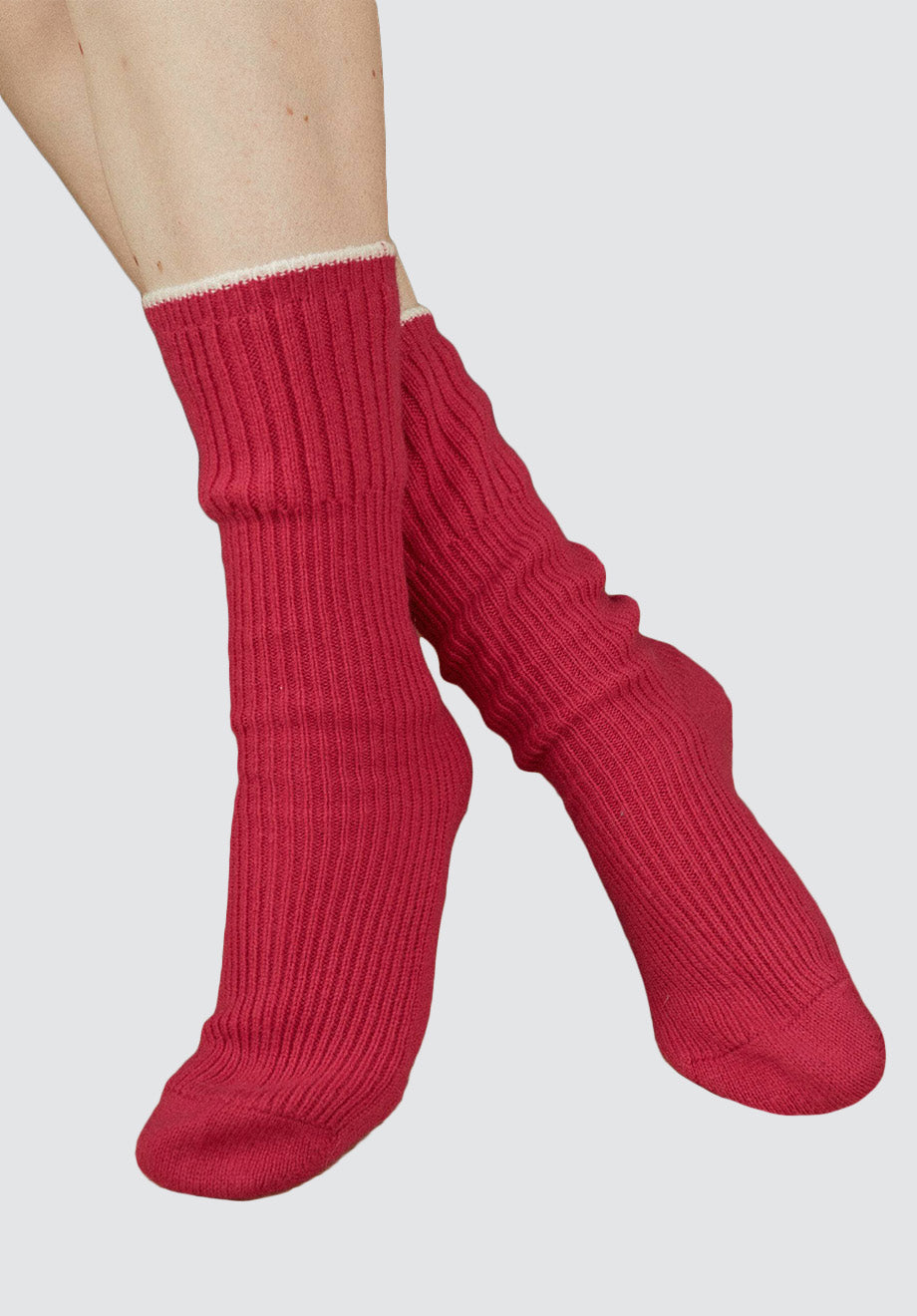 Long Cashmere Sock | Cherry