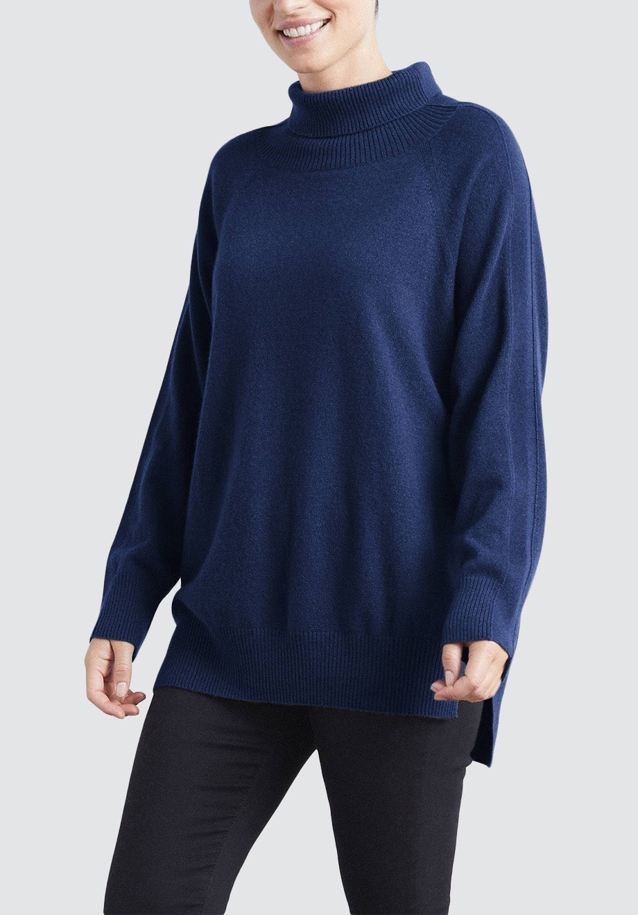 Polo Neck Cashmere Sweater | Midnight