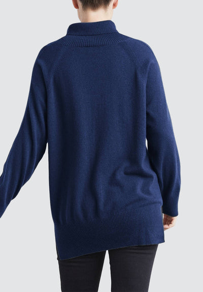 Polo Neck Cashmere Sweater | Midnight