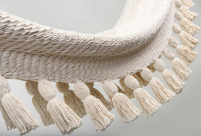 Boho Natural Cotton Hammock with Tassels