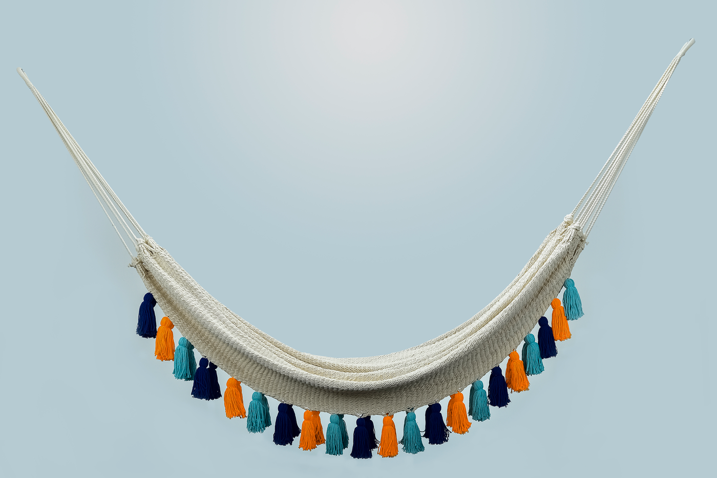 Deluxe Natural Cotton Hammock with Hue Inspired Tassels