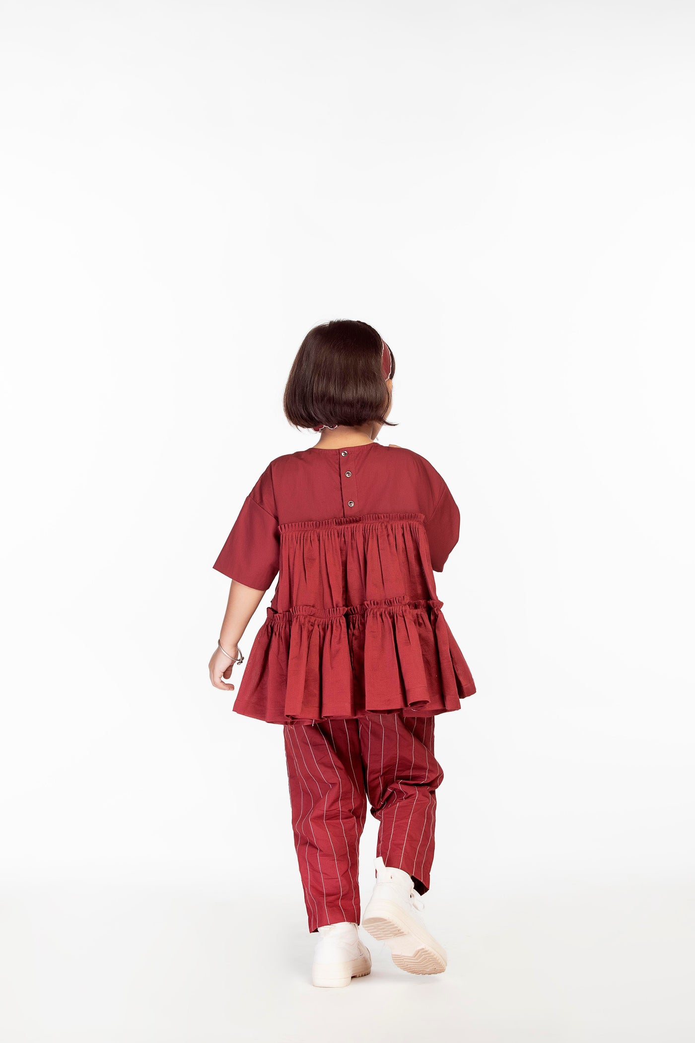 Frill Top Co-Ord | Crimson Red