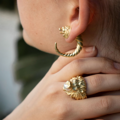 Lion Earrings In Gold