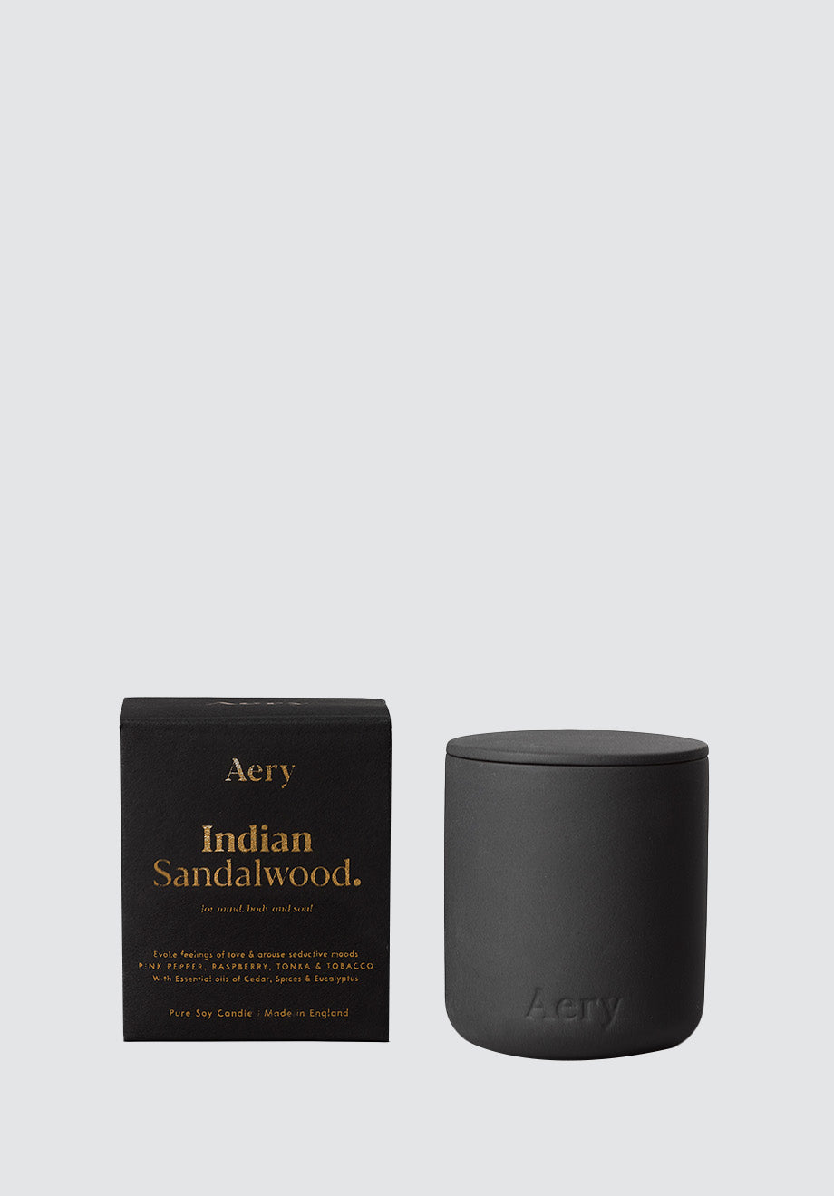 Indian Sandalwood Scented Candle | Black Clay