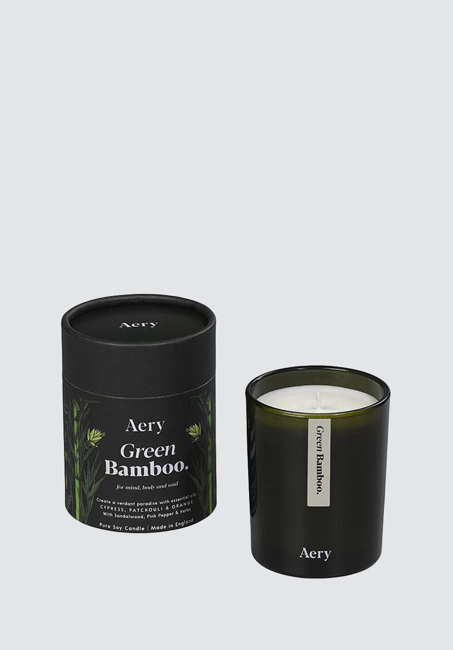Green Bamboo Scented Candle | Cypress Patchouli & Orange