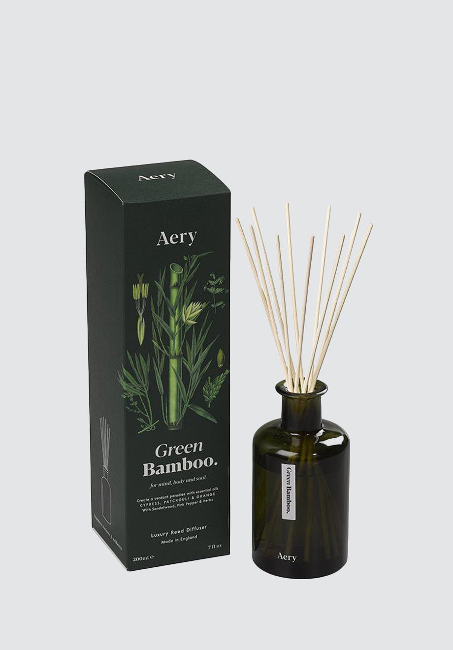 Green Bamboo Reed Diffuser | Cypress Patchouli & Orange