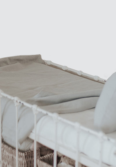 100% Linen Crib Set (Duvet and Pillowslip) | Stone