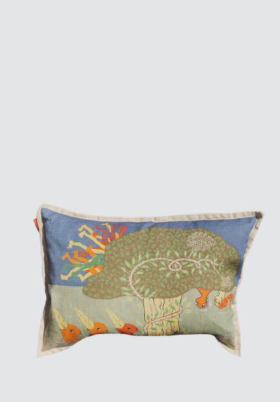 Ten People in a Mopipi Tree Cushion Cover