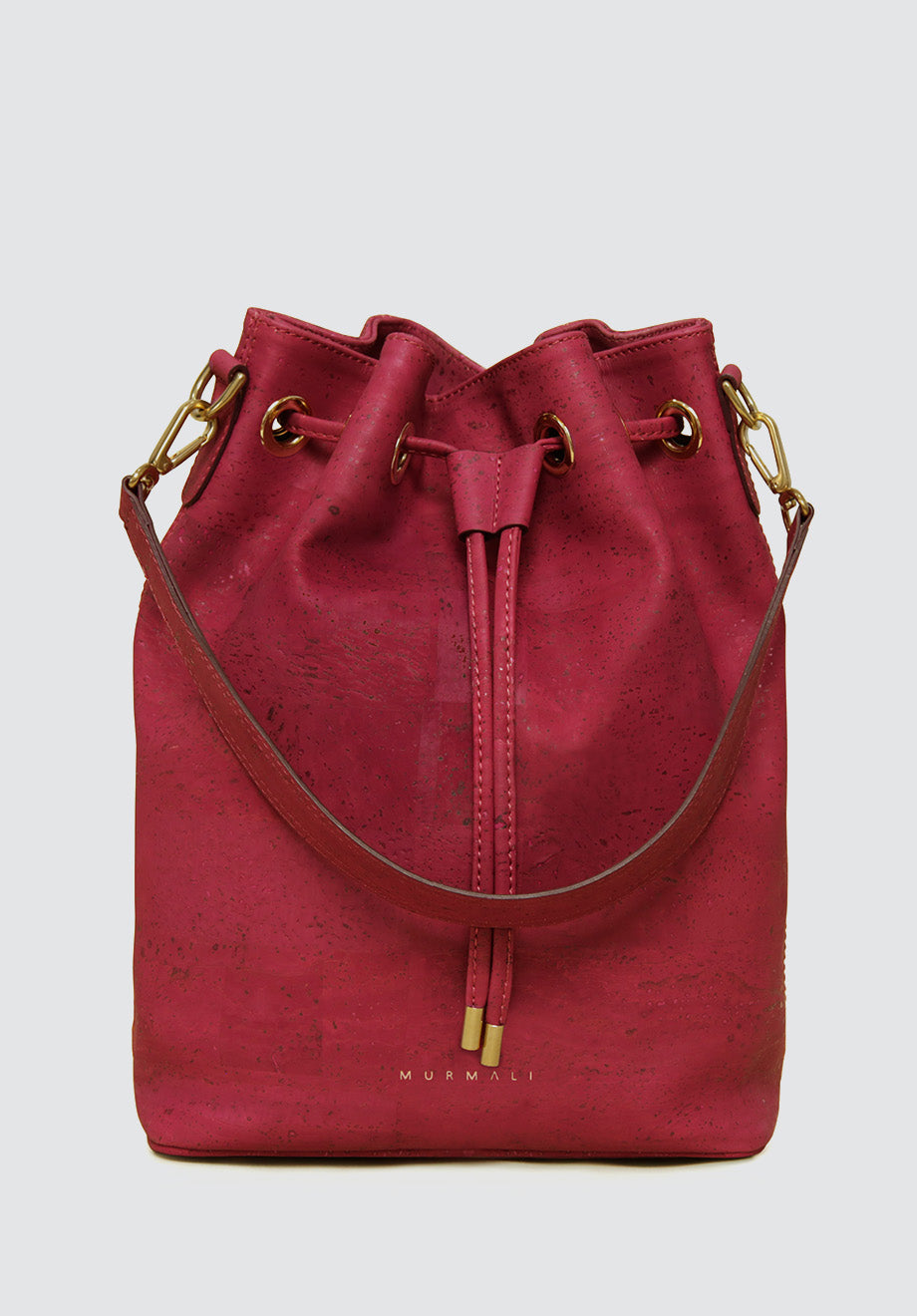 GAMMA Handcrafted Cork Vegan Bucket Backpack | Burgundy