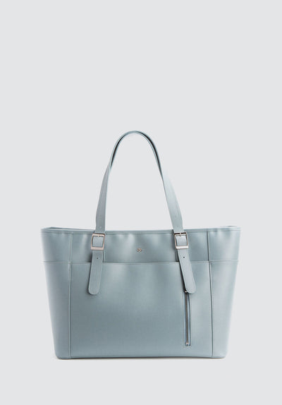 Miley | Blue Grey Vegan Leather Laptop Bag