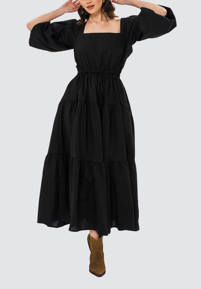 Louise Midi Dress | Black