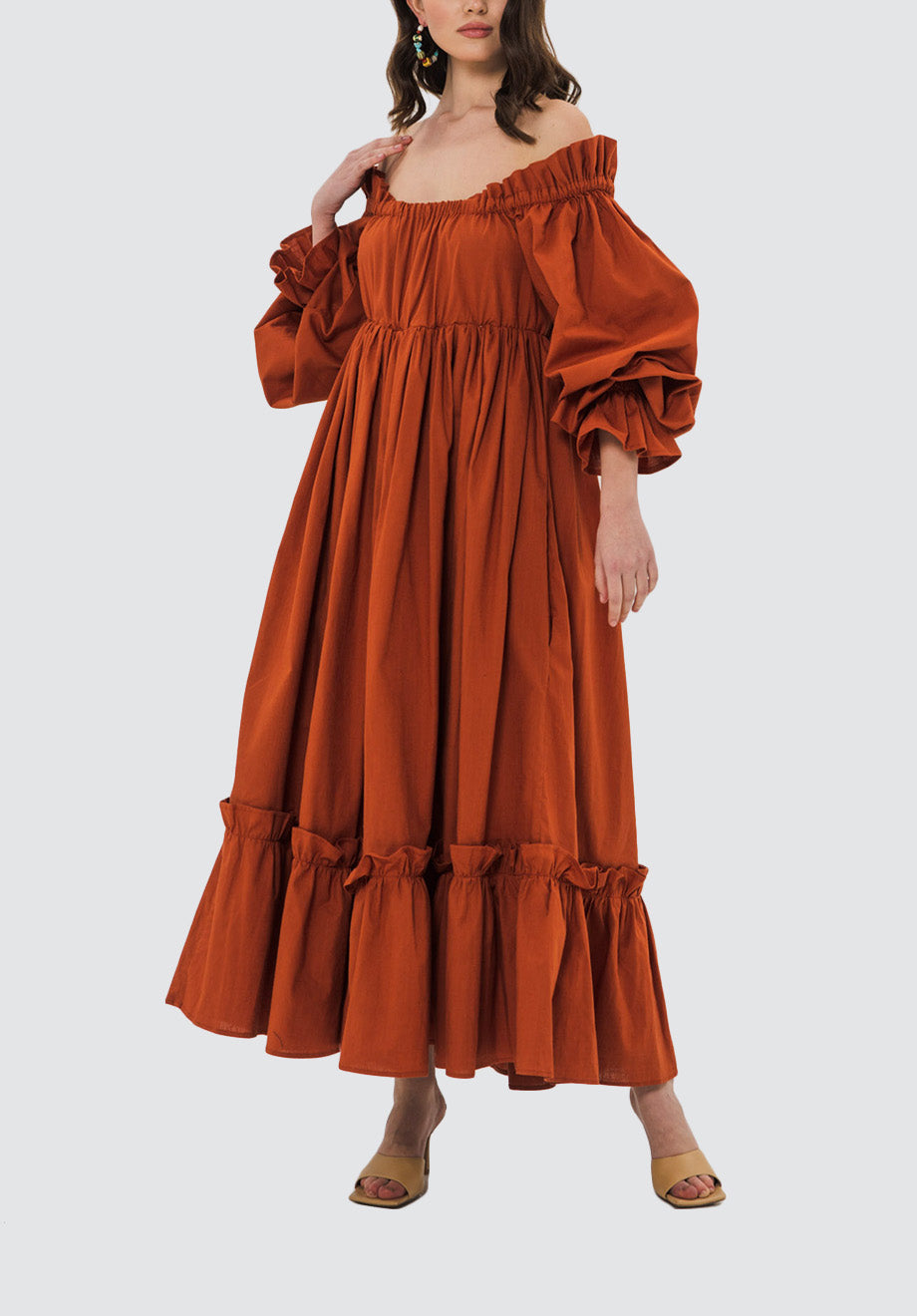 Ophelle Midi Dress | Burned Orange