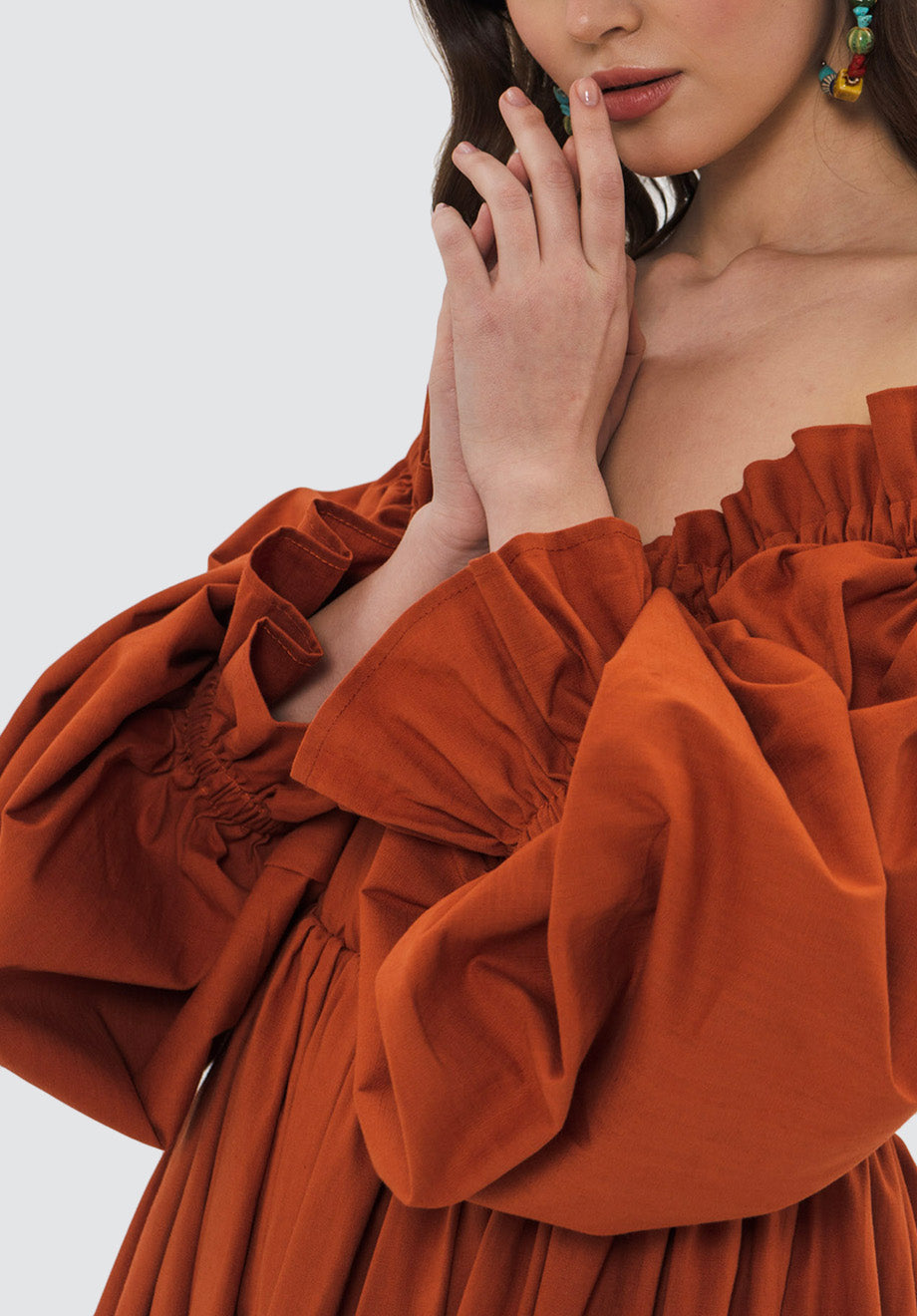 Ophelle Midi Dress | Burned Orange