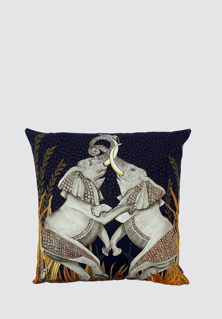 Dancing Elephant | Moonlight Cotton Cushion Cover