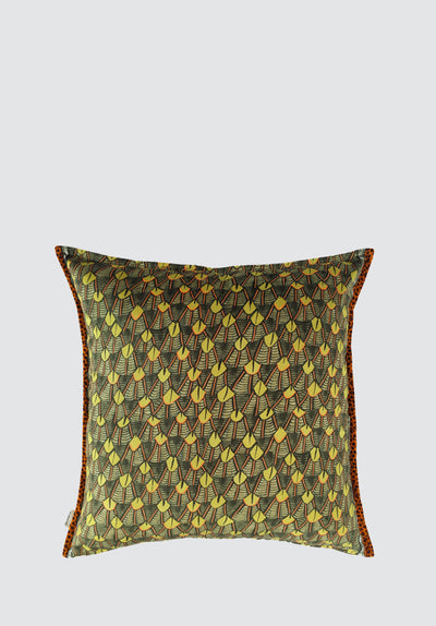 Feather | River Green Velvet Cushion Cover