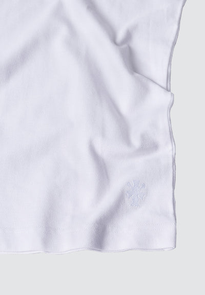 Cotton Long Sleeve Pique | Brilliant White
