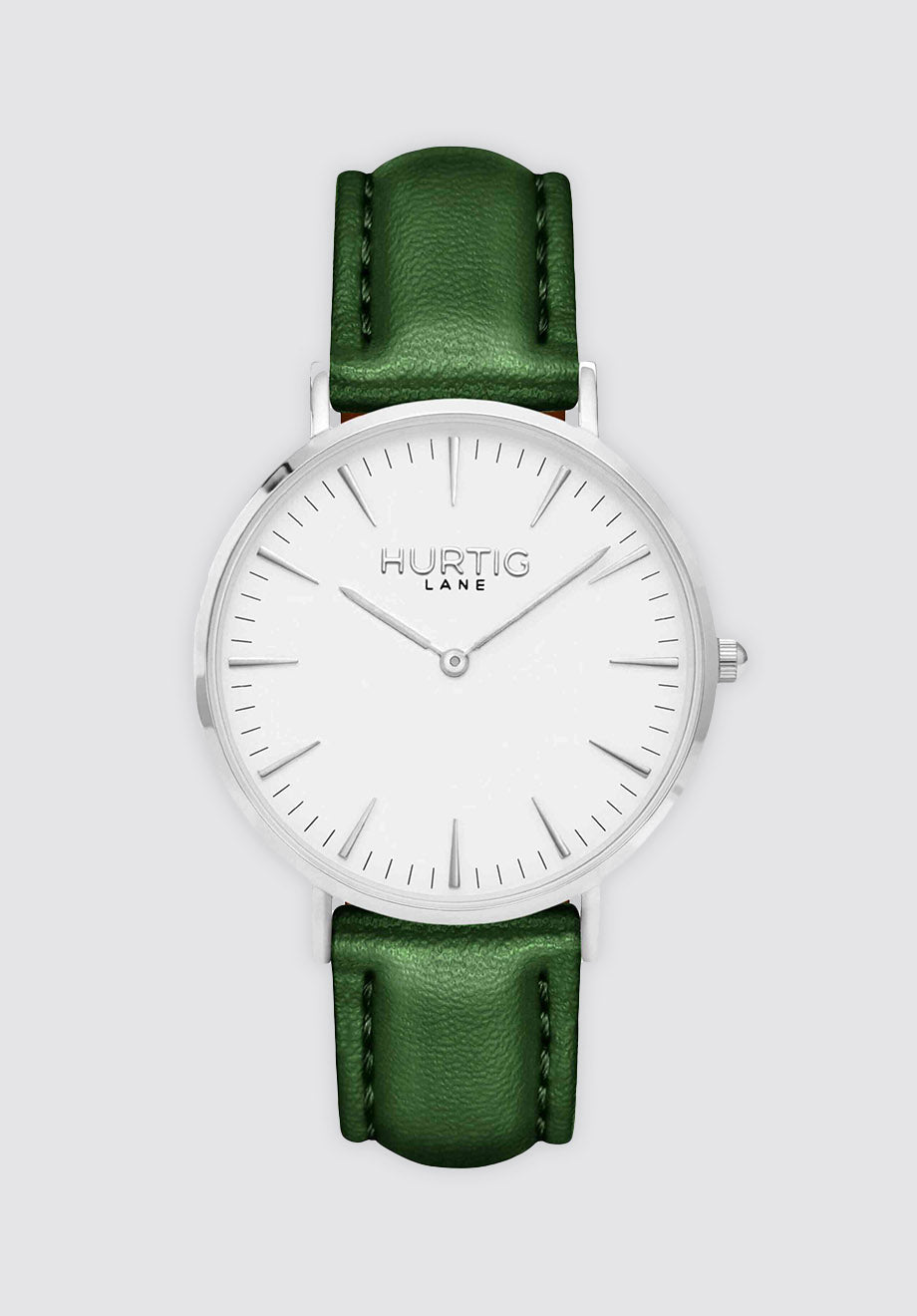 Mykonos Vegan Leather Watch Silver | White & Green