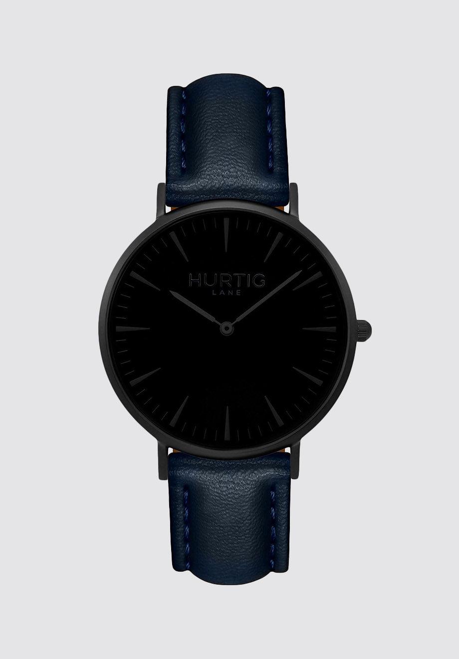 Mykonos Vegan Leather Watch All | Black & Midnight Blue