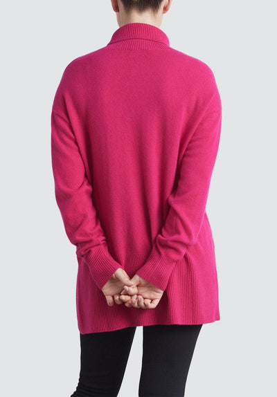 Relaxed Polo Neck Cashmere Sweater | Cherry