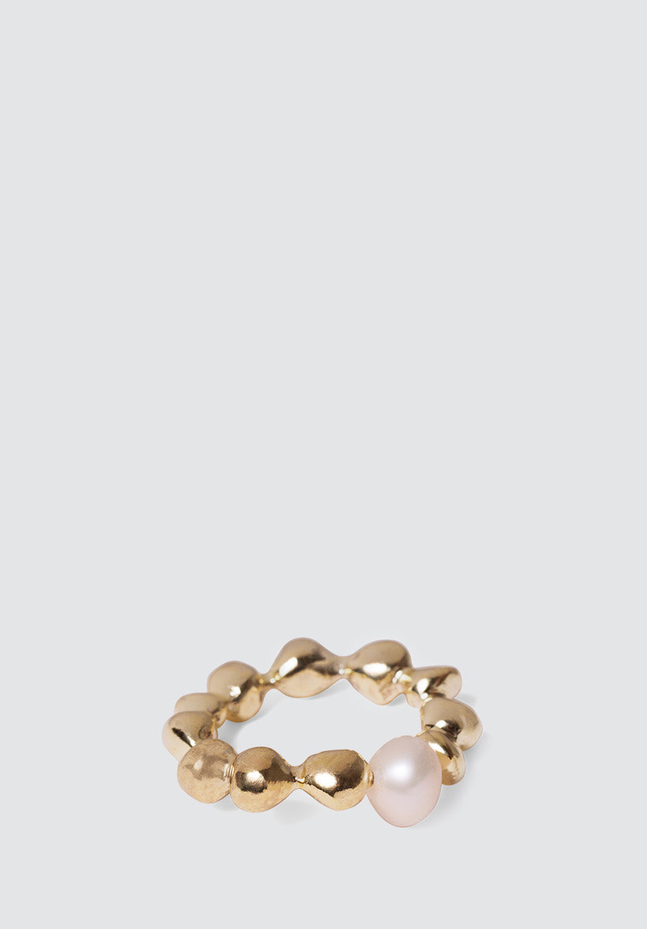 Pebble ring with Cultured pearl