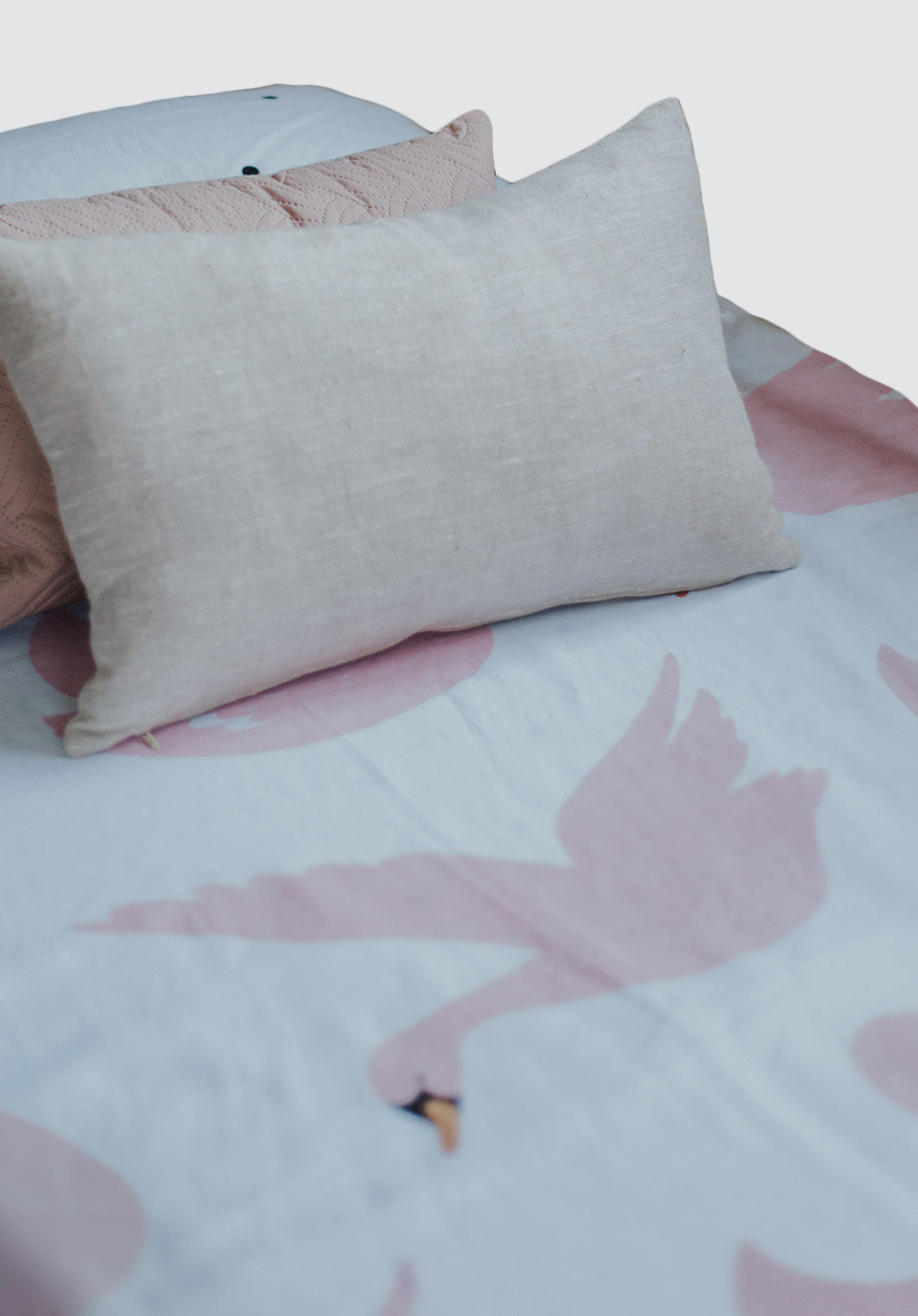 100% Linen Duvet in Swans + Dots Pillow slip