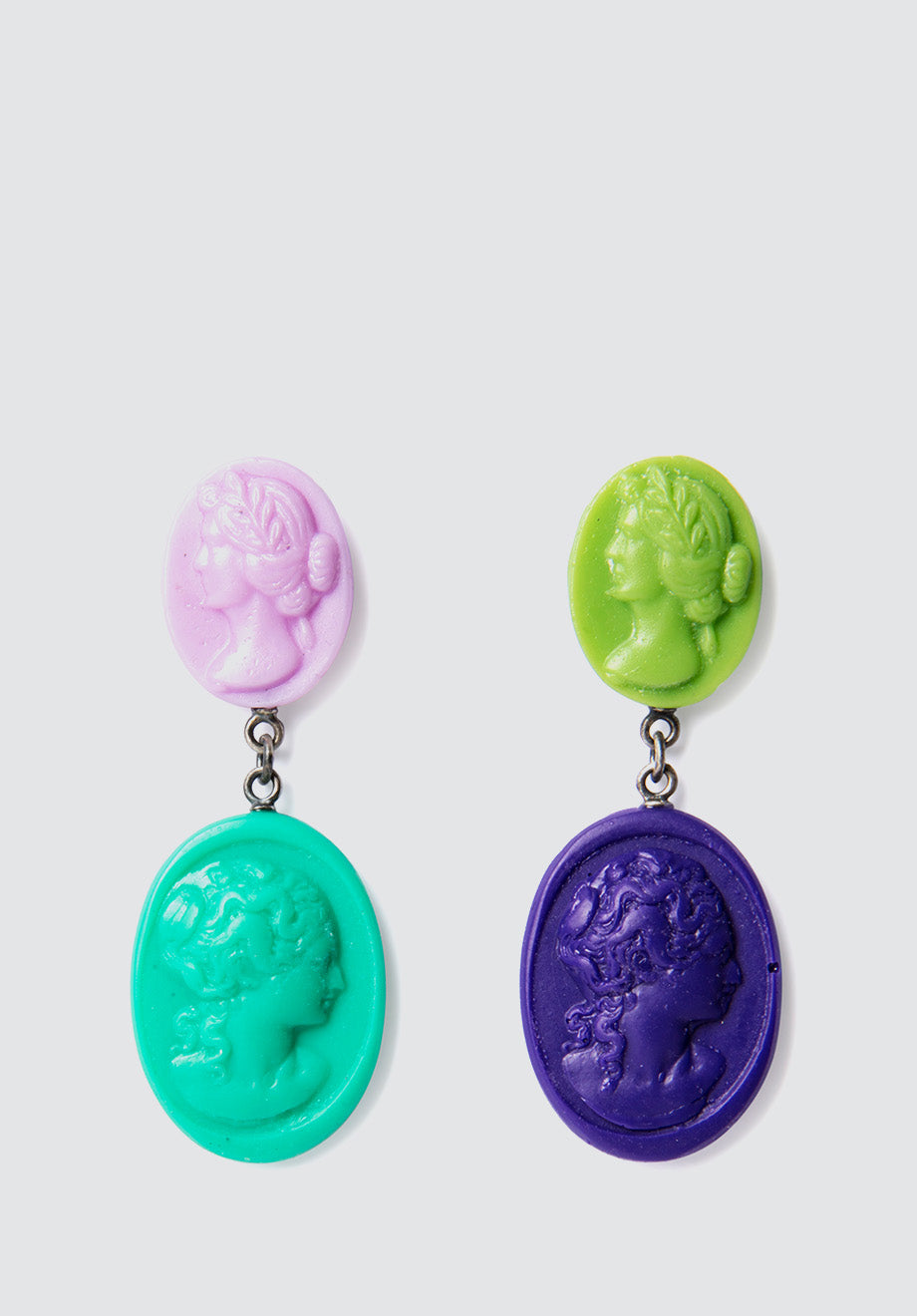 Contemporary Mismatched Cameo Earrings | Medium