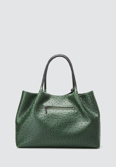 Naomi | Dark Green Vegan Leather Tote Bag