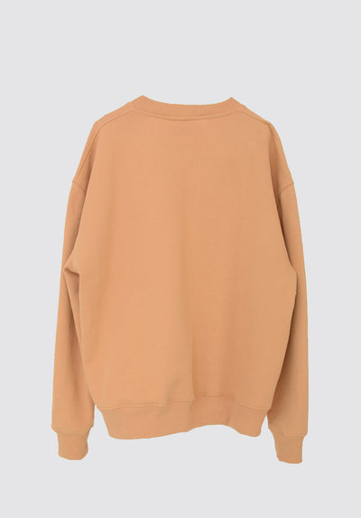 Oversized V-neck Sweatshirt | Caramel