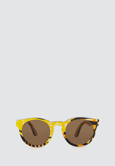 Owl Sunglasses | African Fabric 4 | Brown Polarised