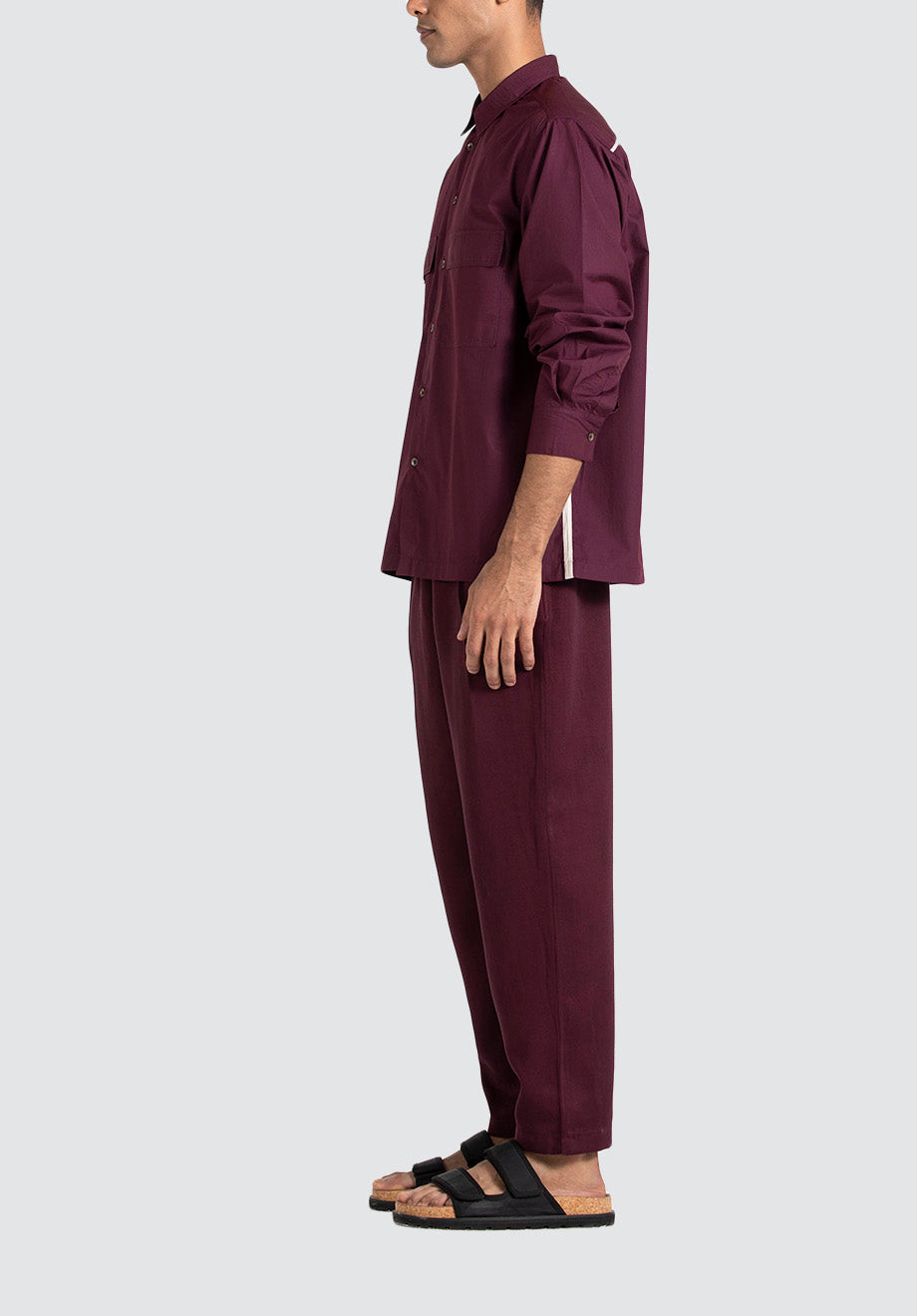 Patch Pocket Shirt Co-ord | Wine