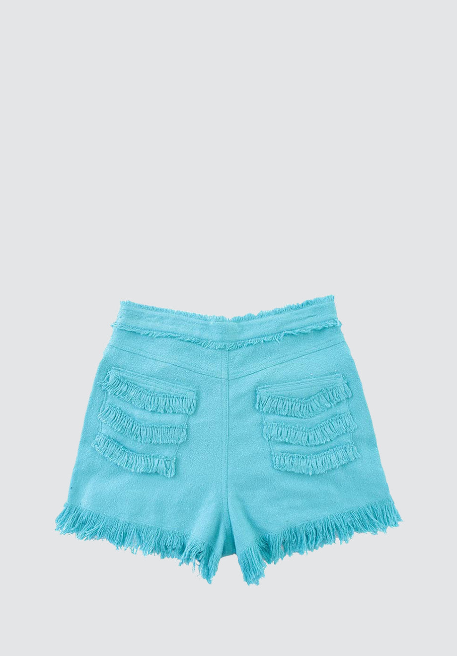 Turquoise | Fringe Short 100% Silk