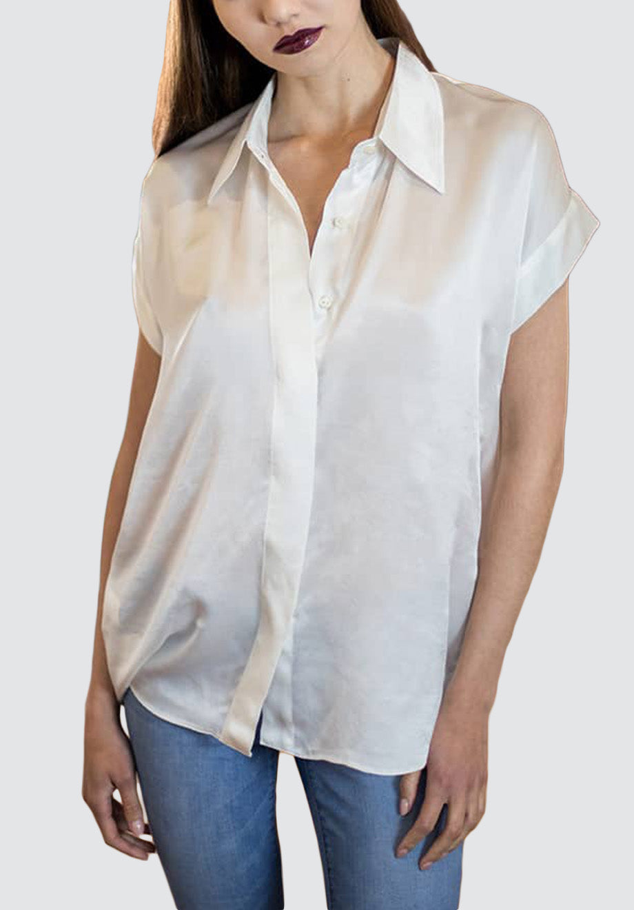 100% Pure Silk White Shirt