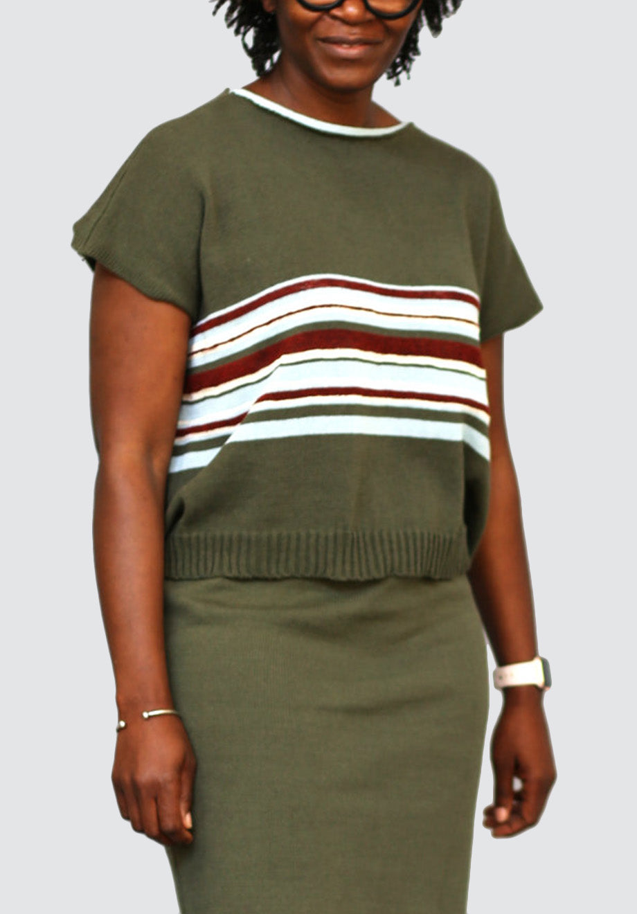 Striped Tee | Olive